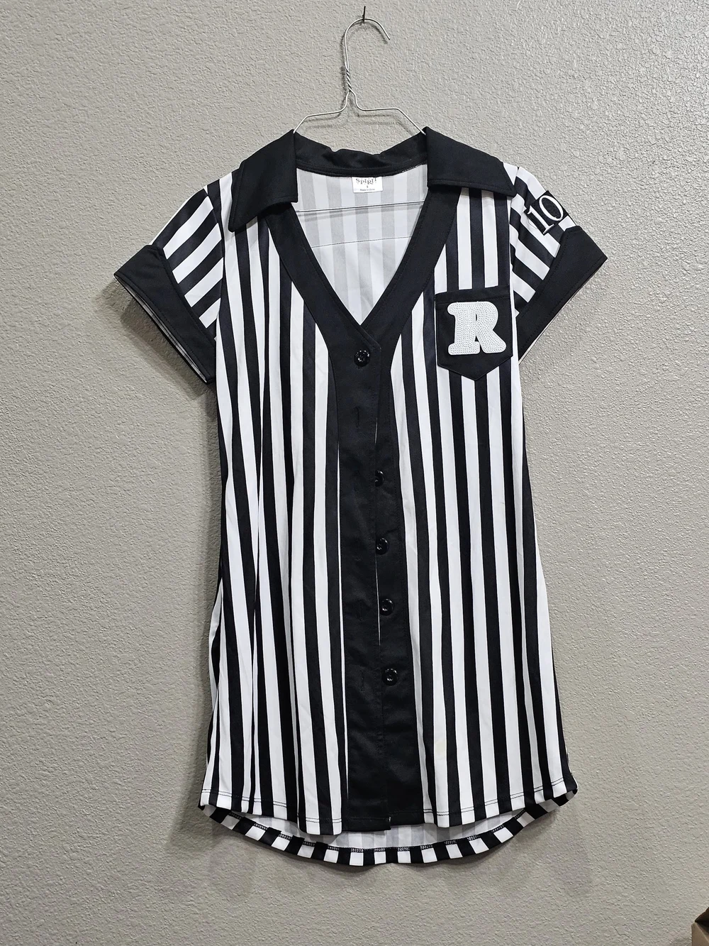 Referee Striped Shirt Dress with Red Cap - Picture 2 of 3